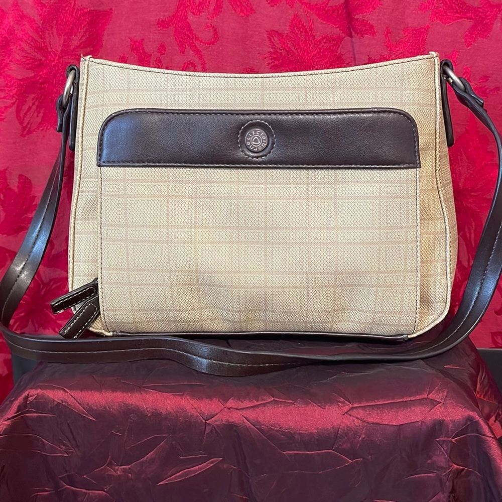 Liz Claiborne Two Tone Tweed Print Purse